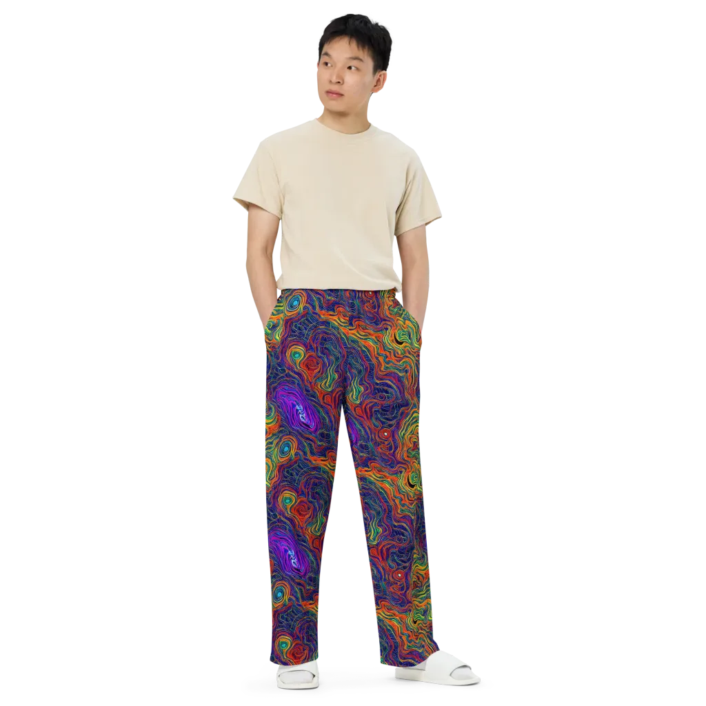 Neon Contours on Wide-Leg Pants — Front