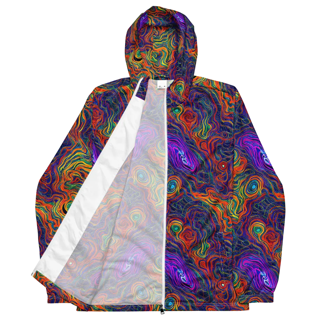Neon Contours on Men's Windbreaker — Front