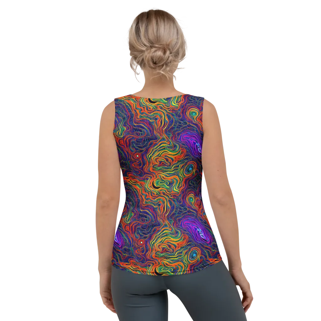 Neon Contours on Women's Tank Top — Back