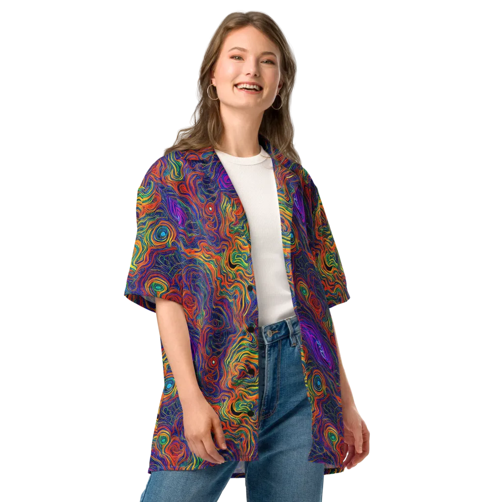Neon Contours on Button Shirt — Front