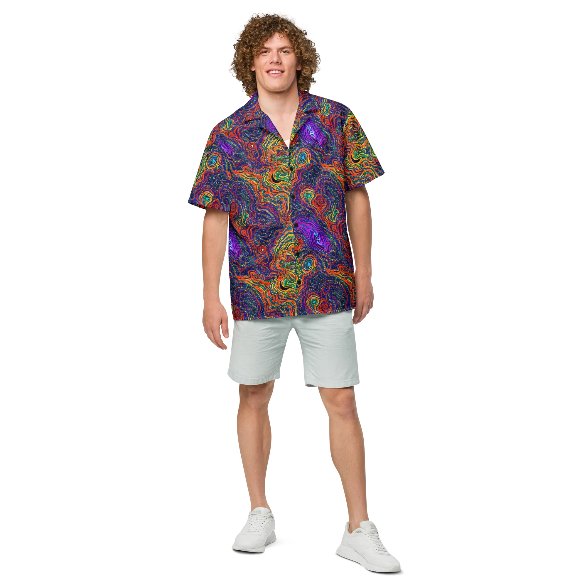 Neon Contours on Button Shirt — Front