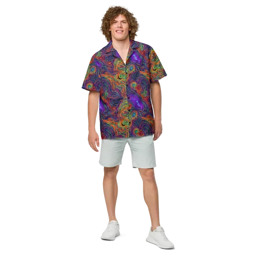 Neon Contours on a Button Shirt