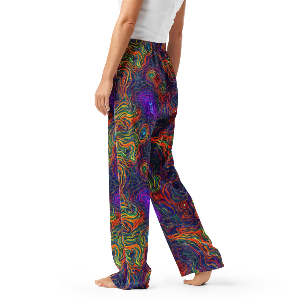 Neon Contours on Women's Pajama Pants — Left