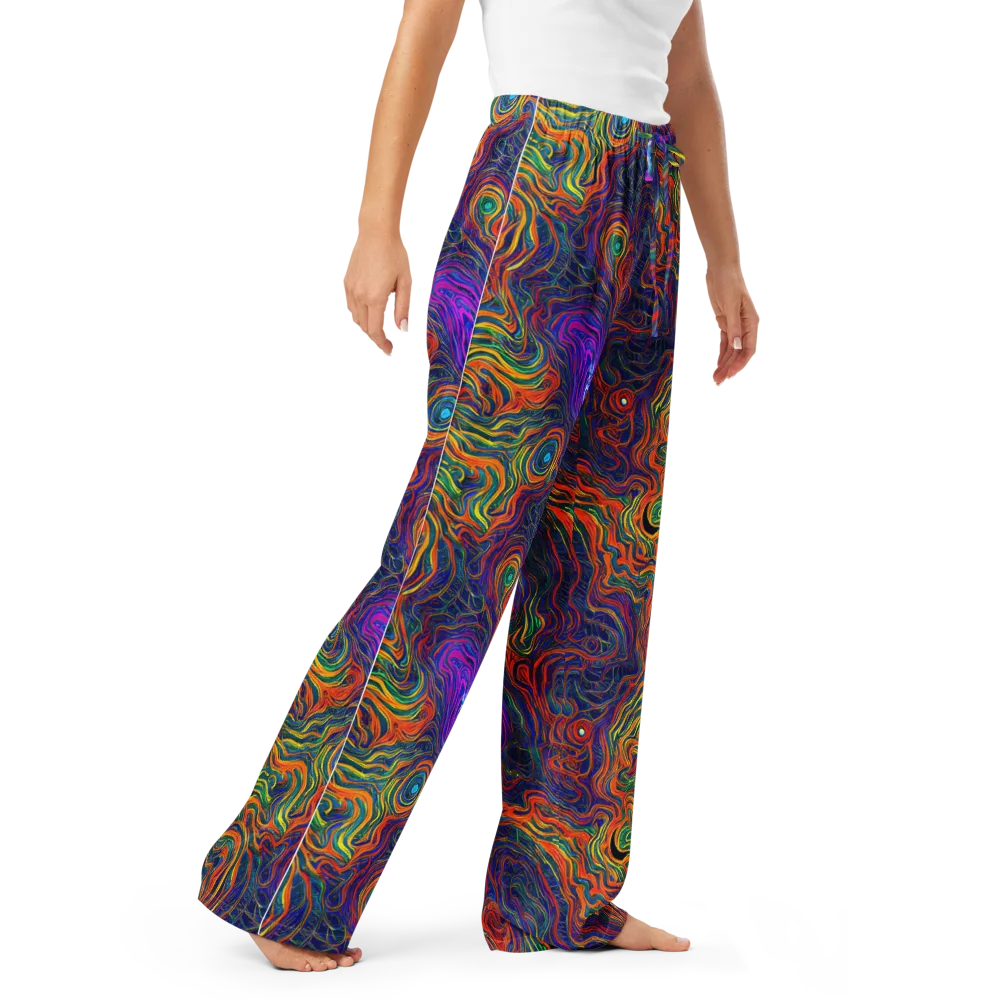 Neon Contours on Women's Pajama Pants — Right Front