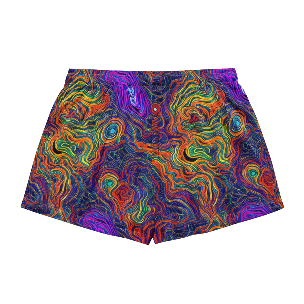 Neon Contours on Women's Pajama Shorts — Back