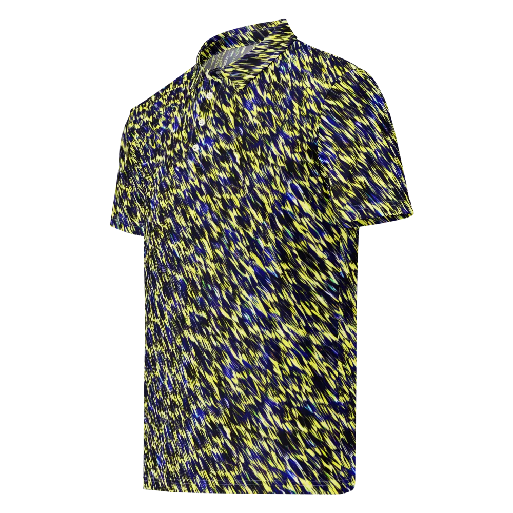 Lemon Lightning on Men's Slim Fit Polo Shirt — Left Front