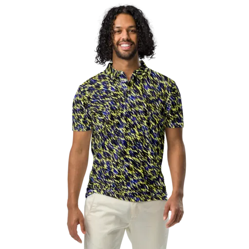 Lemon Lightning on a Men's Slim Fit Polo Shirt
