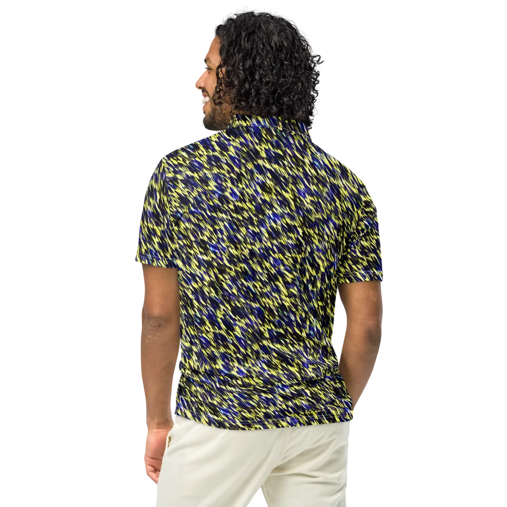 Lemon Lightning on Men's Slim Fit Polo Shirt — Back
