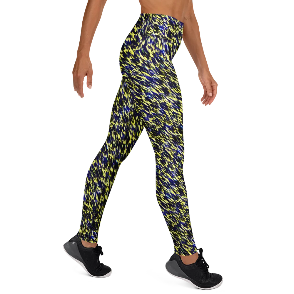 Lemon Lightning on Yoga Leggings — Right
