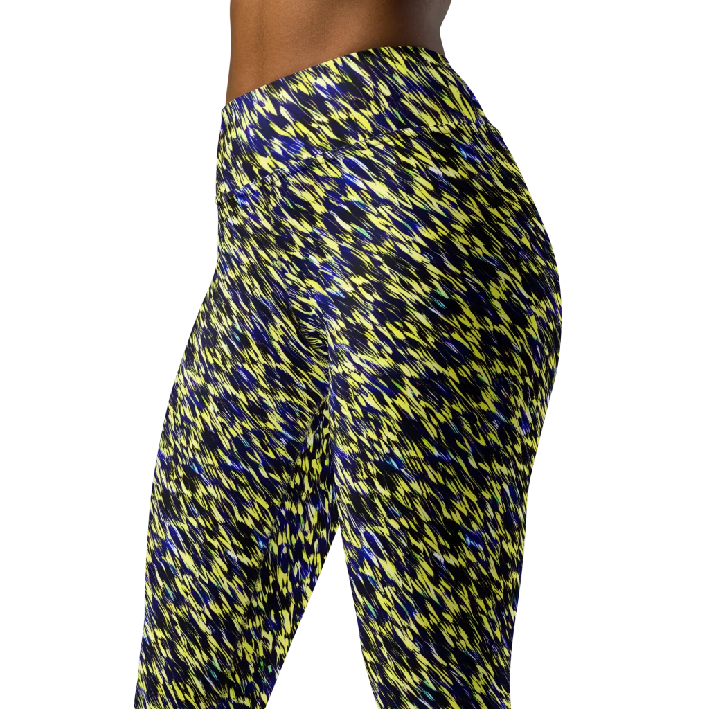 Lemon Lightning on Yoga Leggings — Left Front