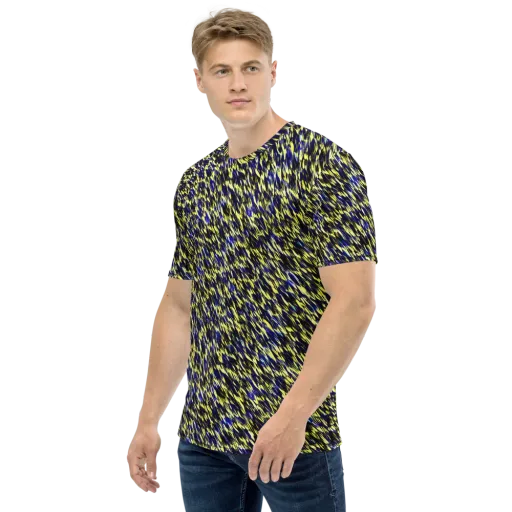 Lemon Lightning on a Men's Crew Neck T-Shirt