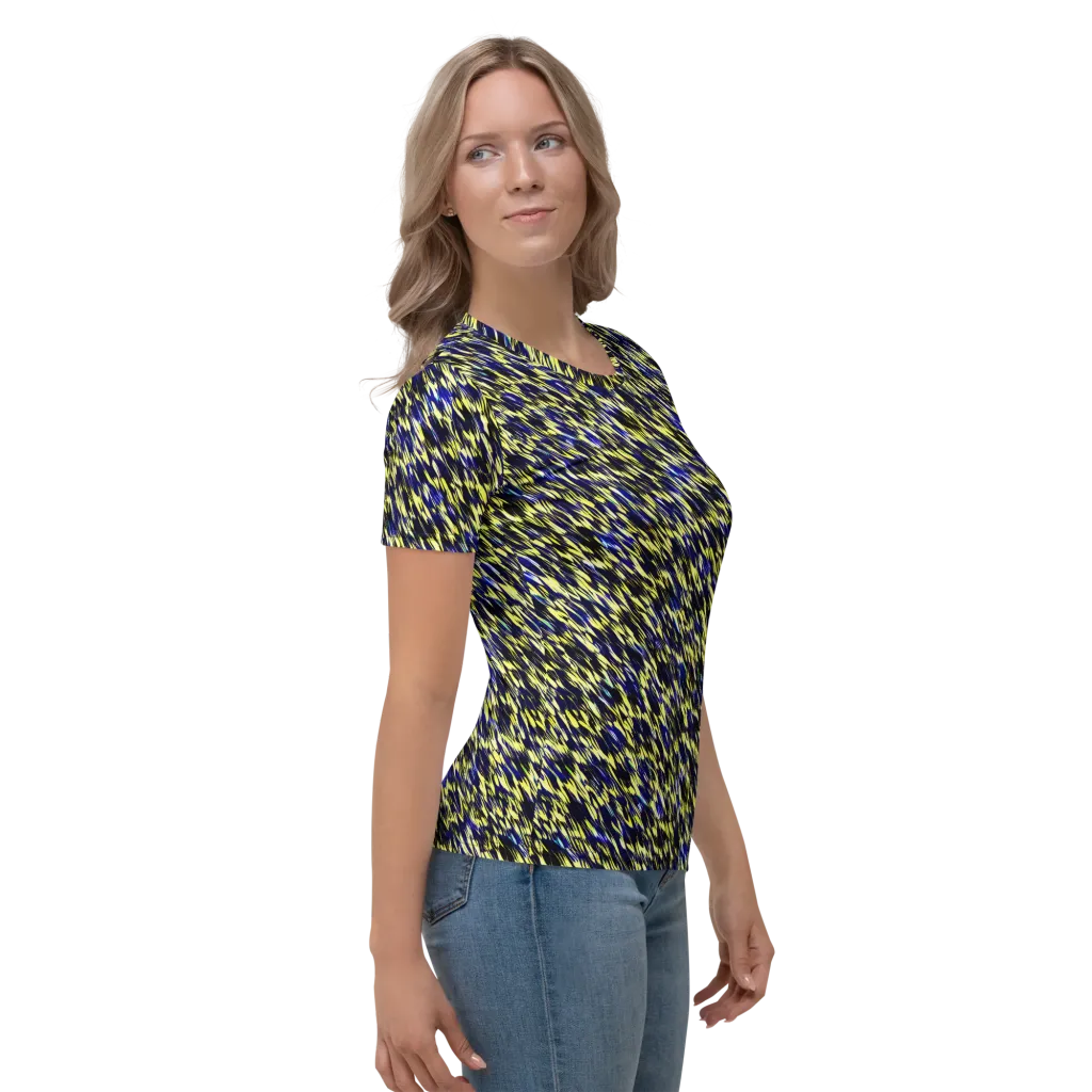 Lemon Lightning on Women's Crew Neck T-Shirt — Right