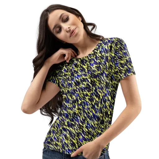 Lemon Lightning on a Women's Crew Neck T-Shirt