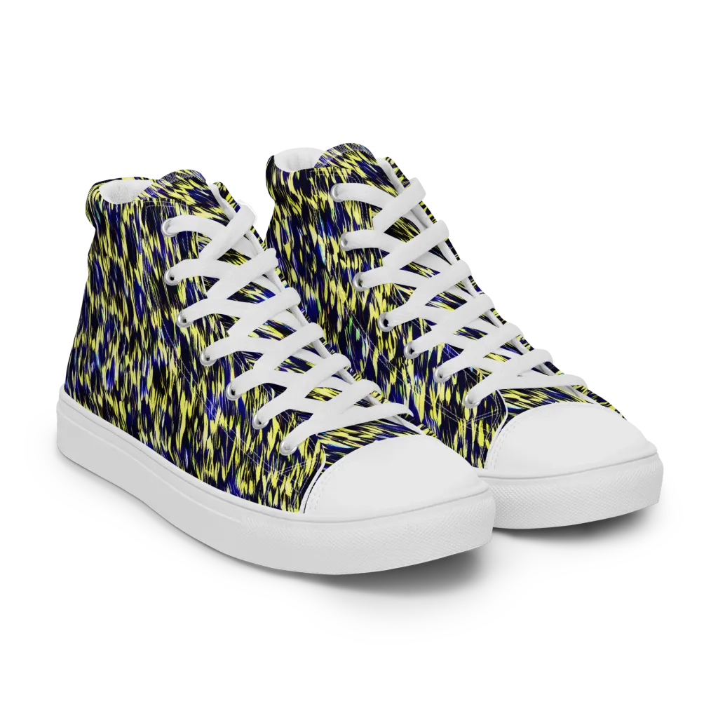 Lemon Lightning on Women's High Top Canvas Shoes — Right Front