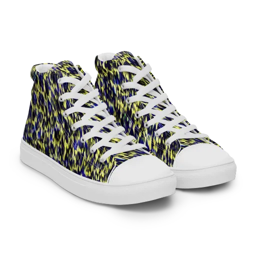 Lemon Lightning on a Women's High Top Canvas Shoes