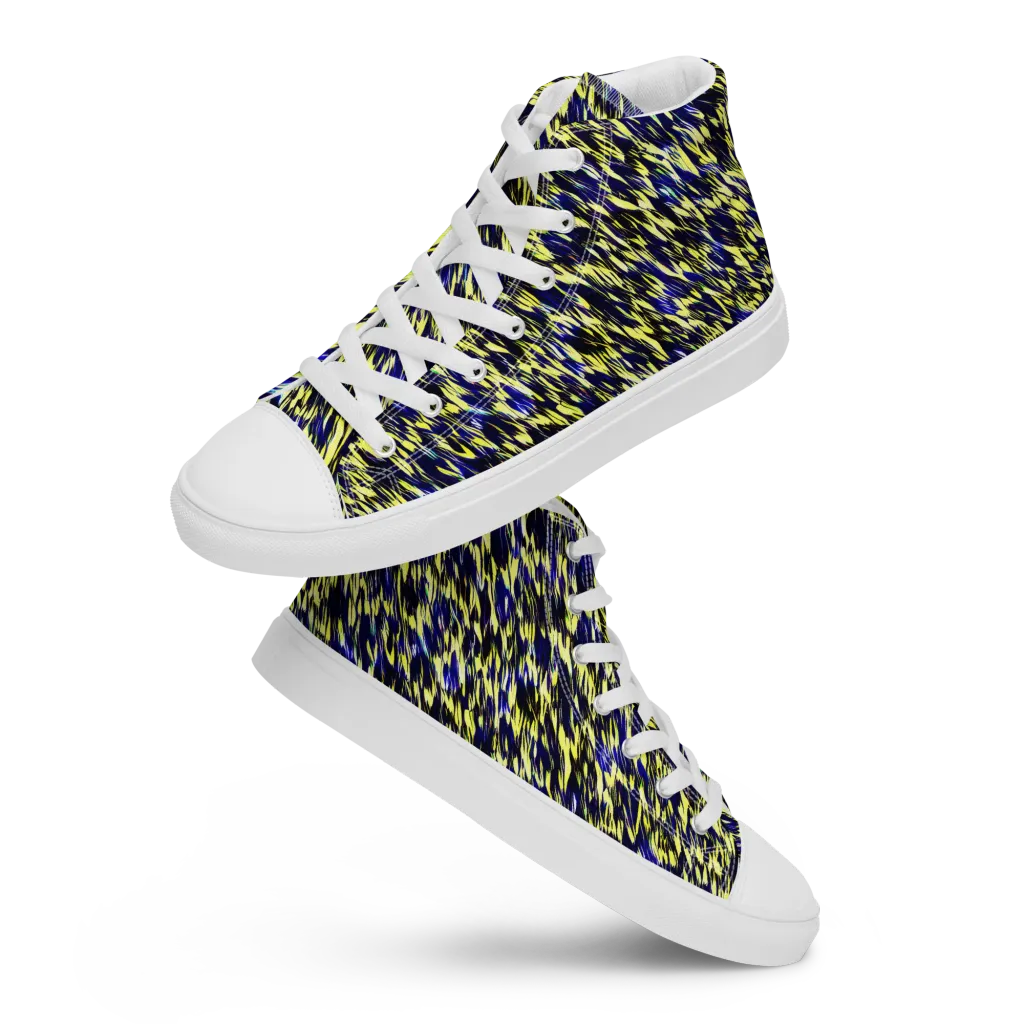 Lemon Lightning on Women's High Top Canvas Shoes — Front