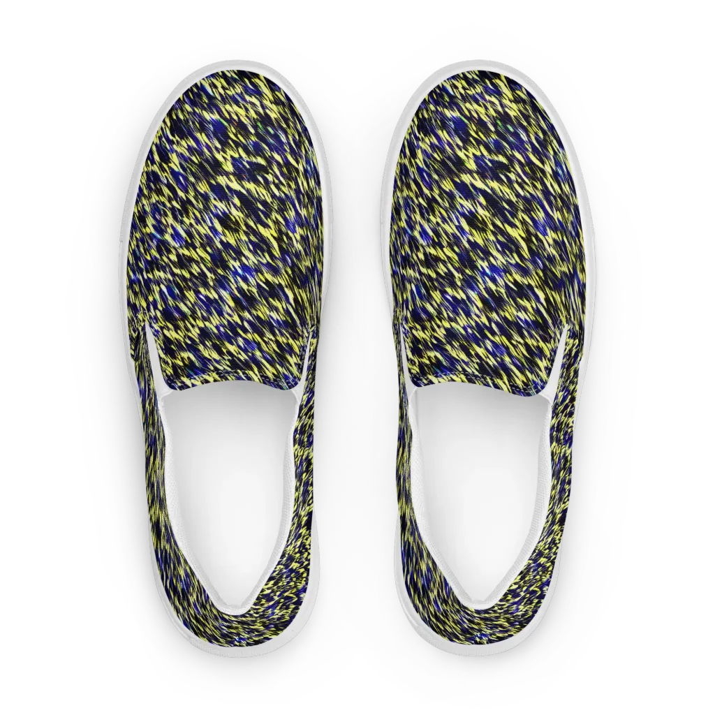 Lemon Lightning on Men's Slip-On Canvas Shoes — Front