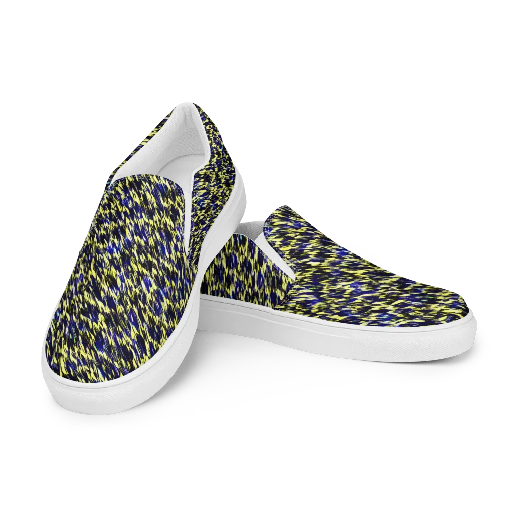 Lemon Lightning on Men's Slip-On Canvas Shoes — Left Front