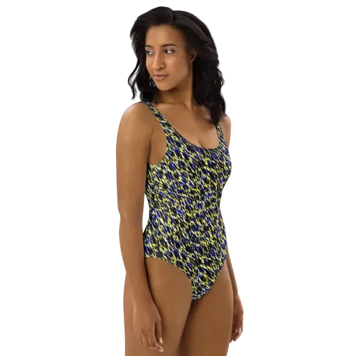 Lemon Lightning on a One-Piece Swimsuit