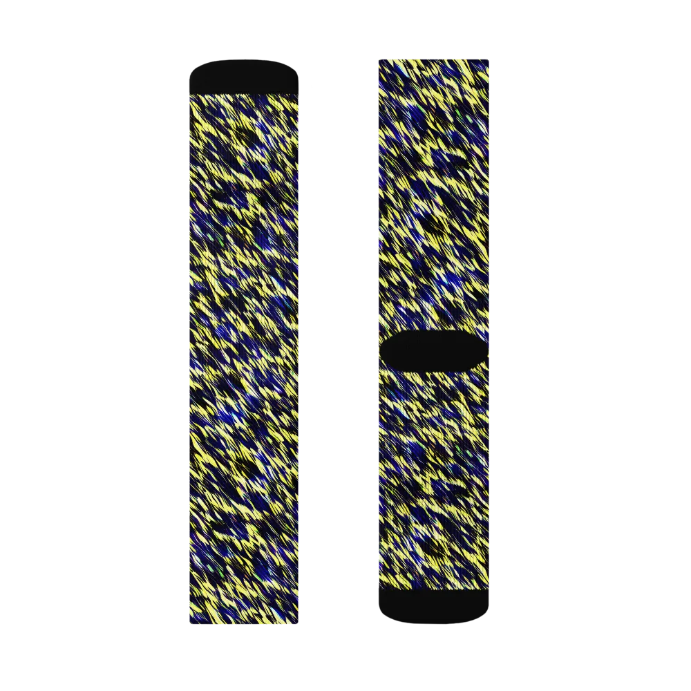 Lemon Lightning on Socks — Left Sock