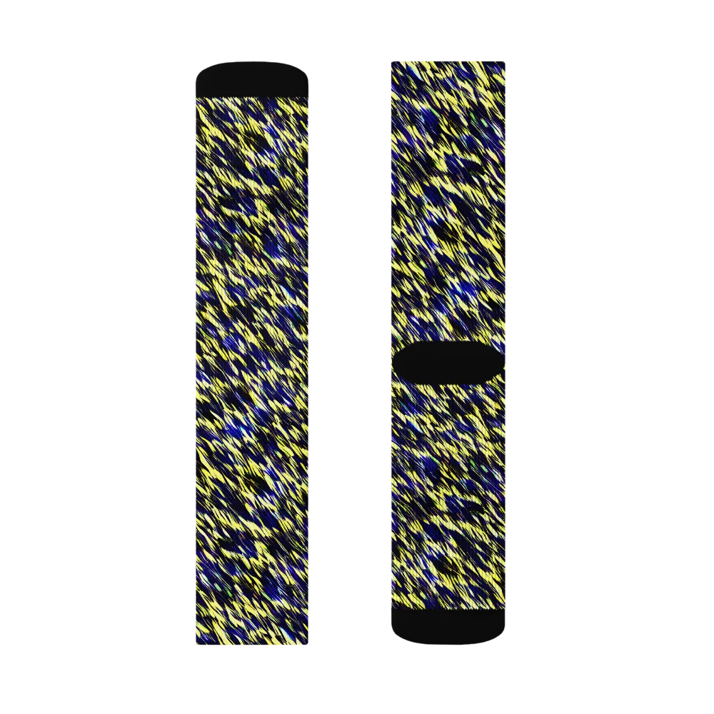 Lemon Lightning on Socks — Right Sock