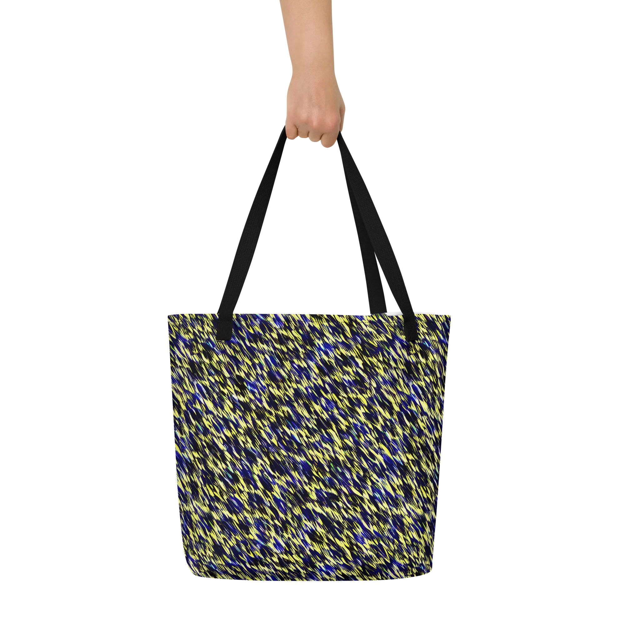 Lemon Lightning on Large Tote Bag W/ Pocket — Front