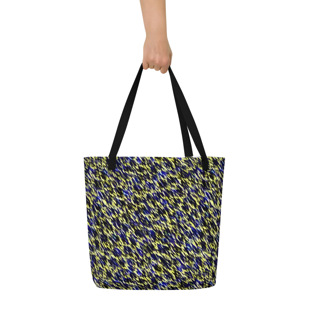 Lemon Lightning on Large Tote Bag W/ Pocket — Front
