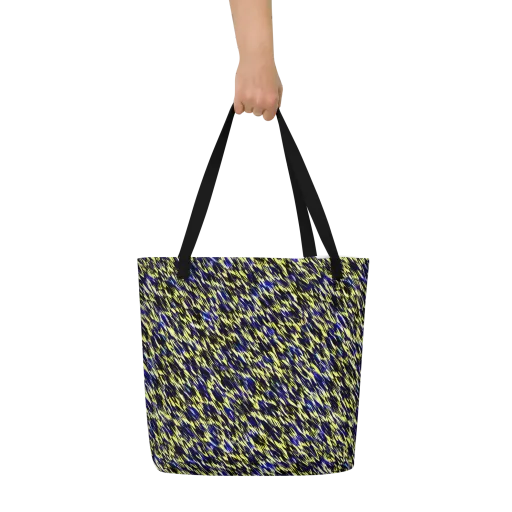 Lemon Lightning on a Large Tote Bag W/ Pocket