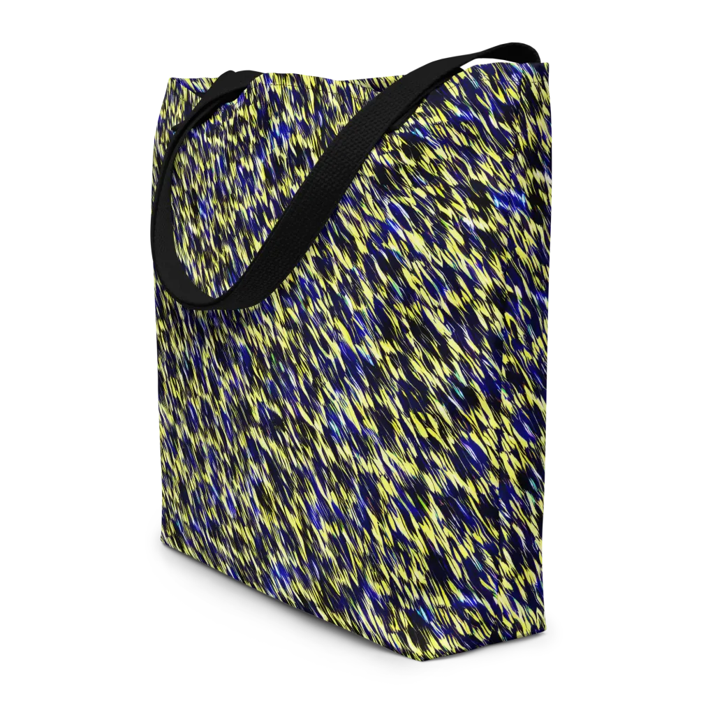 Lemon Lightning on Large Tote Bag W/ Pocket — Front