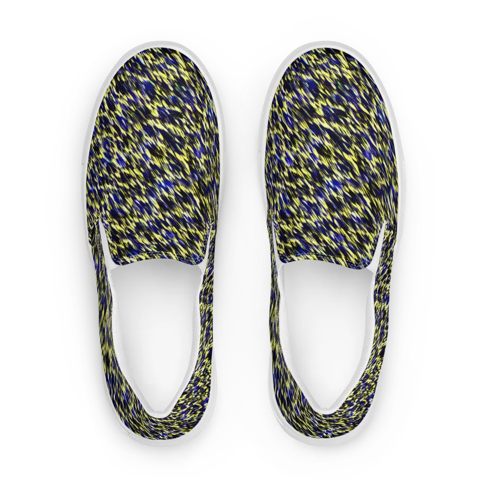 Lemon Lightning on Women's Slip-On Canvas Shoes — Front