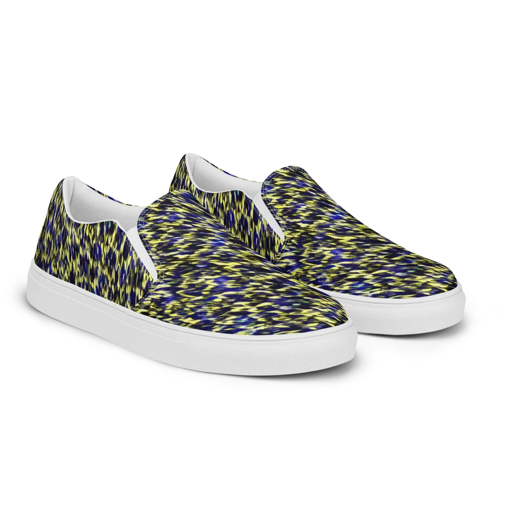 Lemon Lightning on Women's Slip-On Canvas Shoes — Right Front
