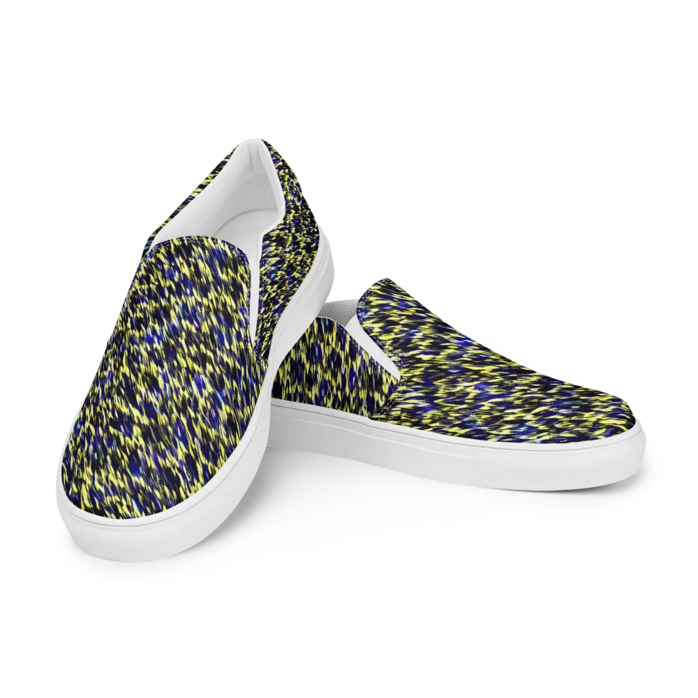 Lemon Lightning on Women's Slip-On Canvas Shoes — Left Front