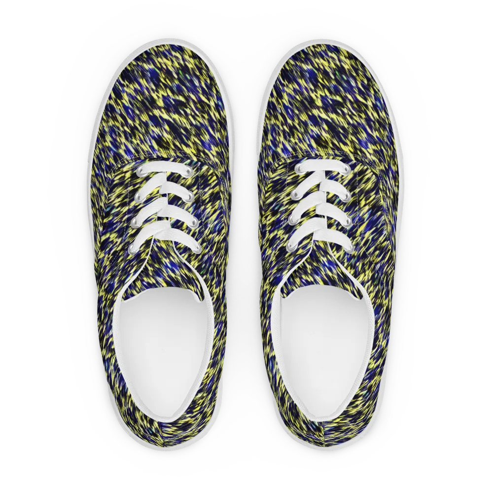 Lemon Lightning on Men's Lace-Up Canvas Shoes — Front