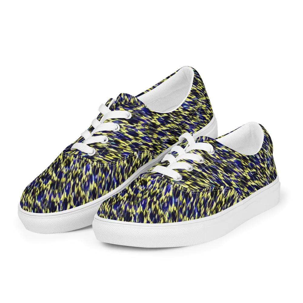 Lemon Lightning on Men's Lace-Up Canvas Shoes — Left Front