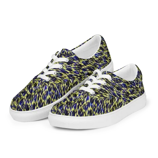 Lemon Lightning on a Men's Lace-Up Canvas Shoes