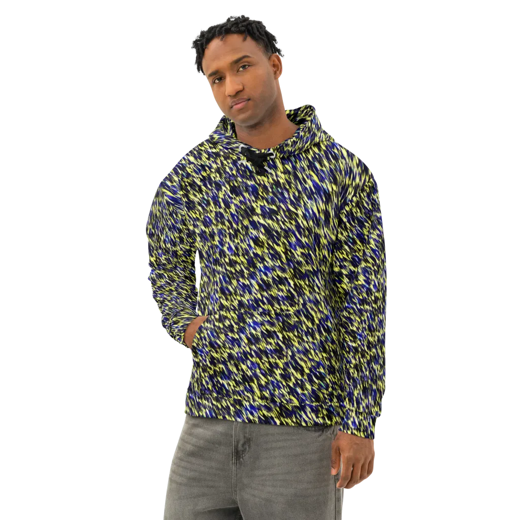 Lemon Lightning on Cotton Hoodie — Left Front