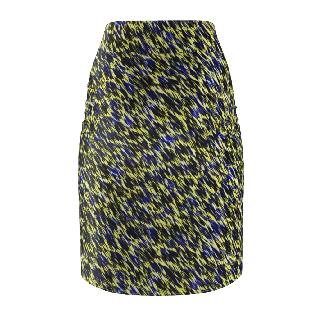 Lemon Lightning on Pencil Skirt — Back