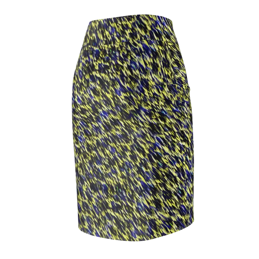 Lemon Lightning on Pencil Skirt — Back Side