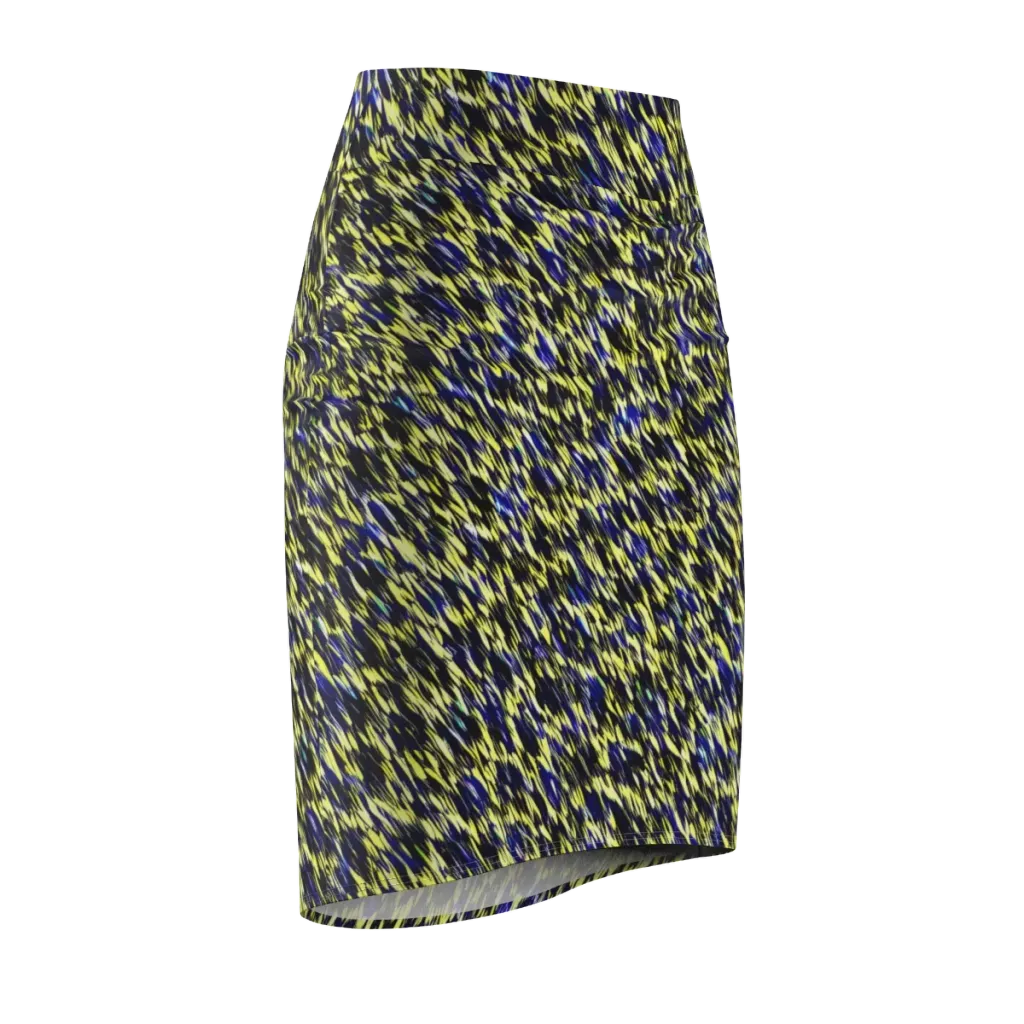 Lemon Lightning on Pencil Skirt — Front Side