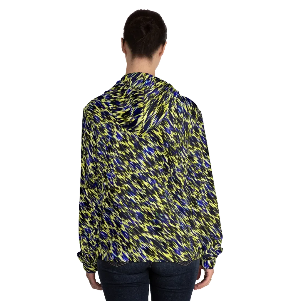 Lemon Lightning on Women's Full-Zip Hoodie — Back On Person