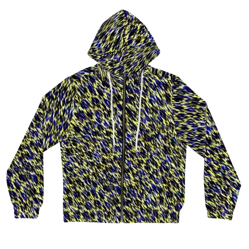 Lemon Lightning on a Women's Full-Zip Hoodie