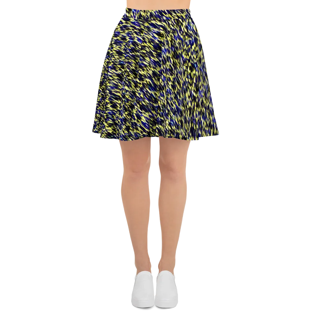 Lemon Lightning on Skater Skirt — Front