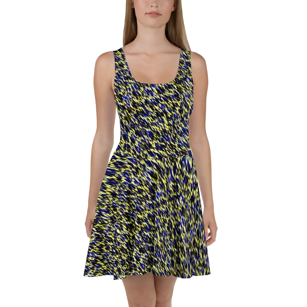 Lemon Lightning on Skater Dress — Front