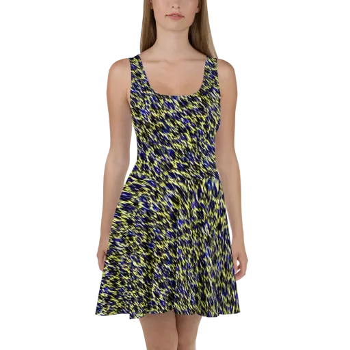 Lemon Lightning on a Skater Dress