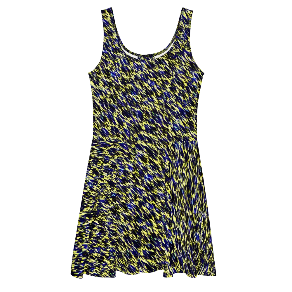 Lemon Lightning on Skater Dress — Front