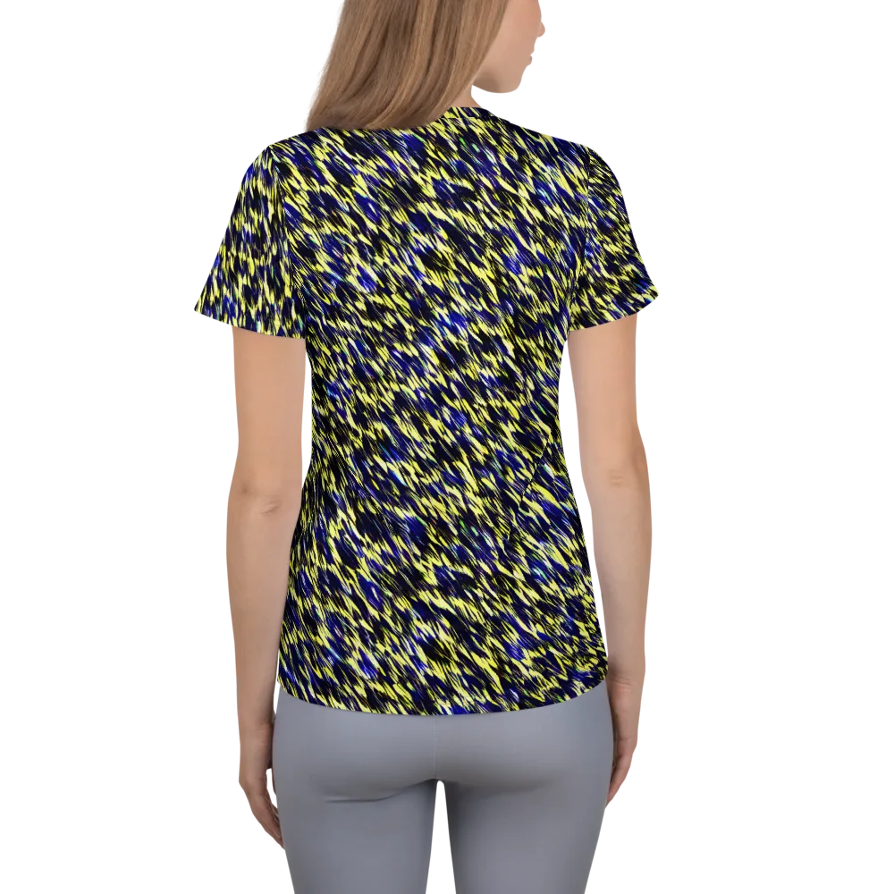 Lemon Lightning on Women's Athletic T-Shirt — Back