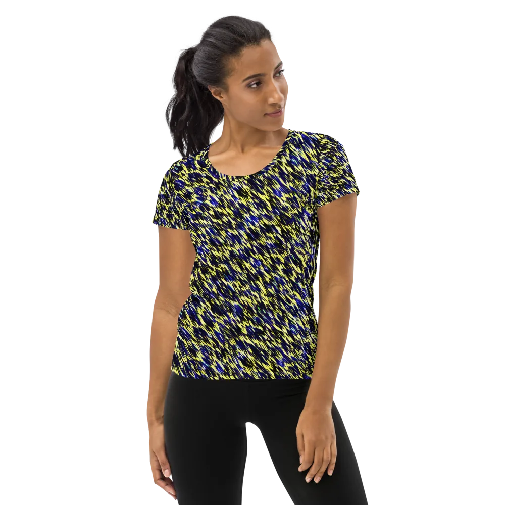 Lemon Lightning on Women's Athletic T-Shirt — Front