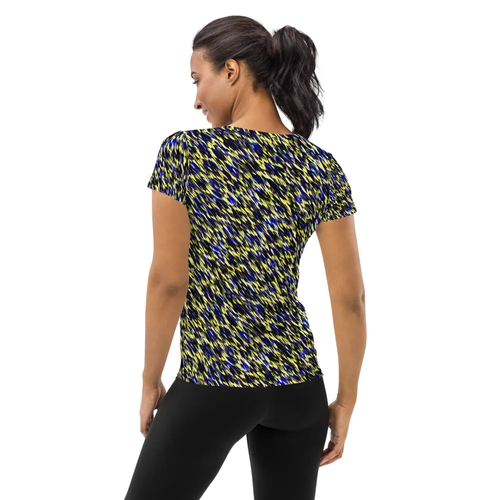 Lemon Lightning on Women's Athletic T-Shirt — Back