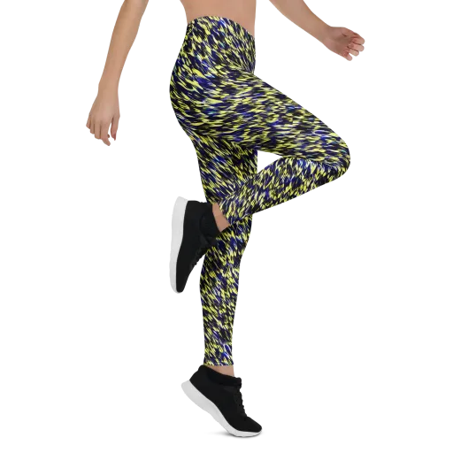 Lemon Lightning on a Leggings