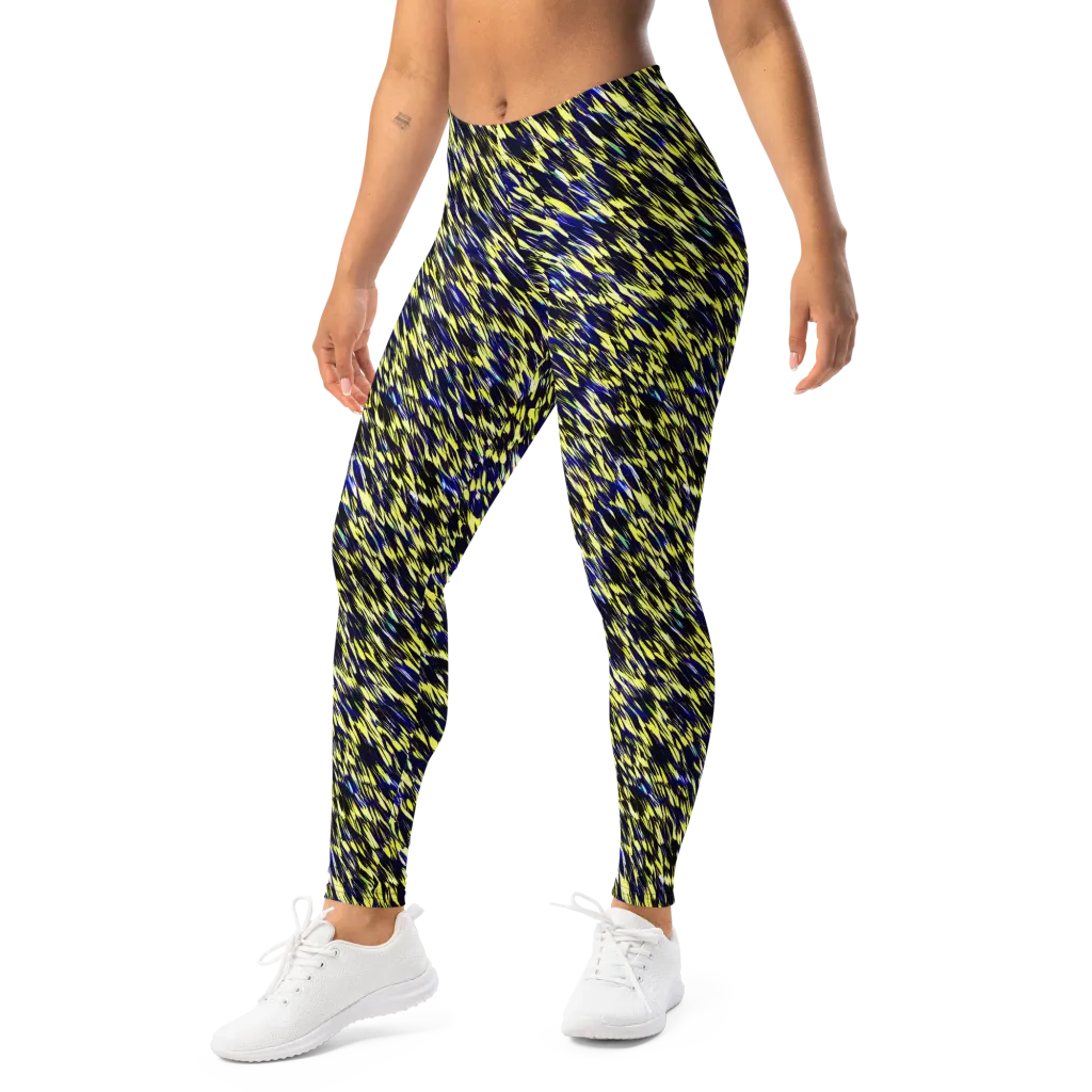 Lemon Lightning on Leggings — Left Front